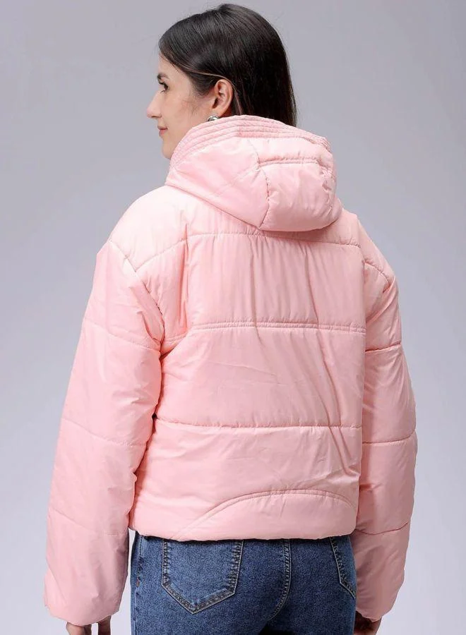 Freehand  Women Relaxed Fit Solid Hooded Full Sleeves Quilted Jacket for Women | Best Price UAE